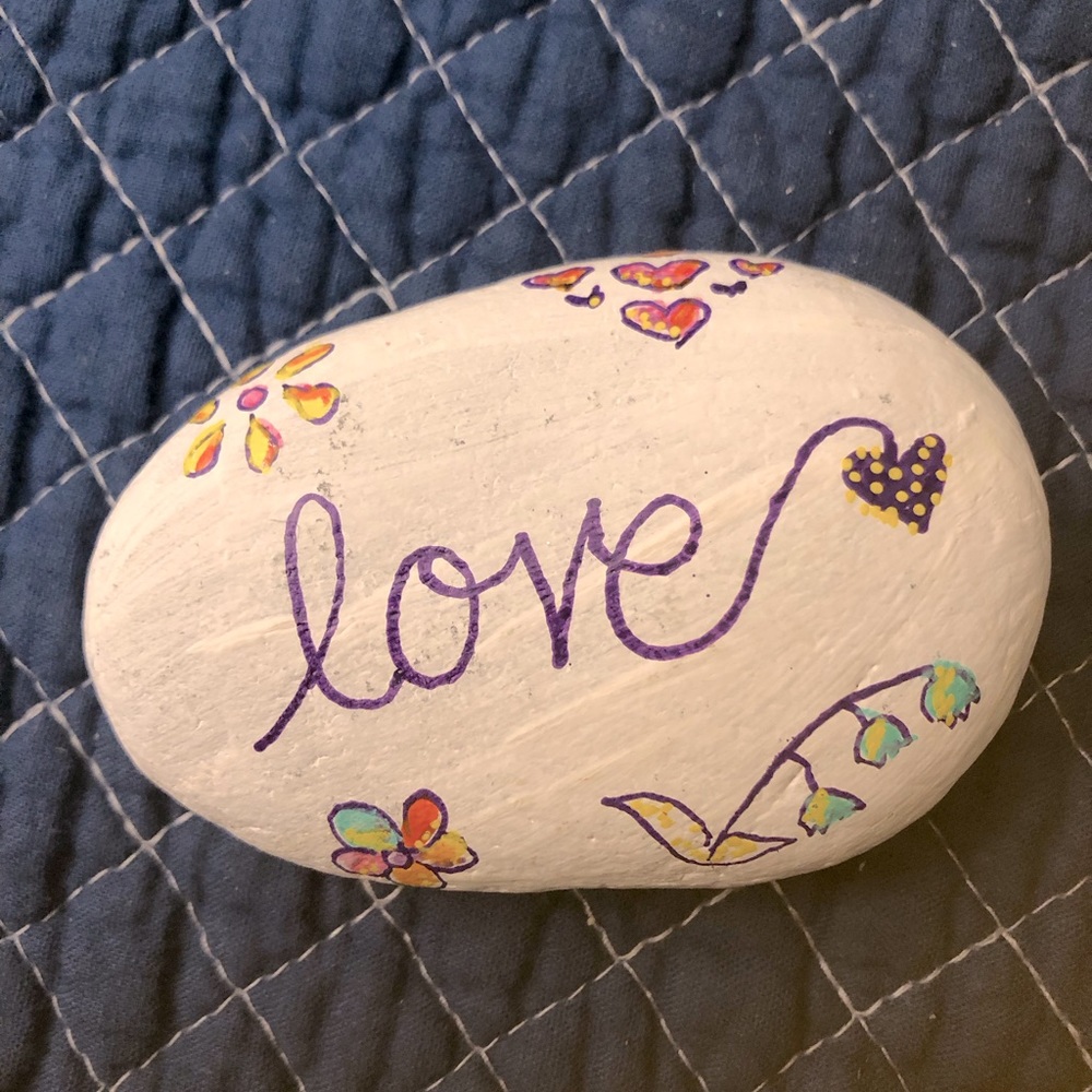 SENDING LOVE HAND PAINTED ROCK